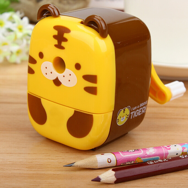 Cute Animal Shaped Mini Pencil Sharpener Tiger Style For Home Office