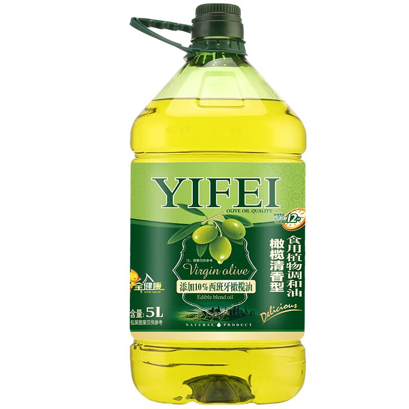 逸飞 添加10%橄榄油食用植物调和油5L 非转基因家用大桶装正品批发