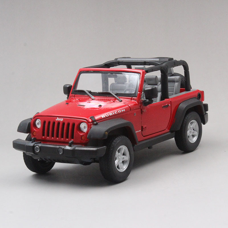 1:24 吉普牧马人jeep 越野车suv合金汽车模型静态车模摆件 红色敞篷