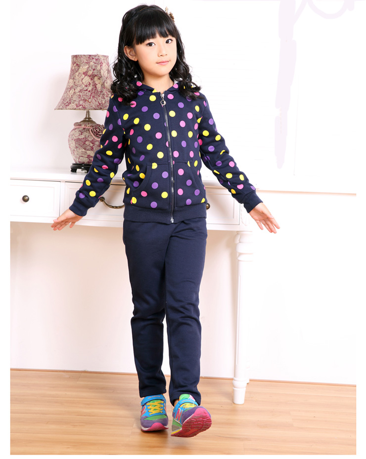 京东商城 旺仔童装女款春秋季套装抓绒加厚运