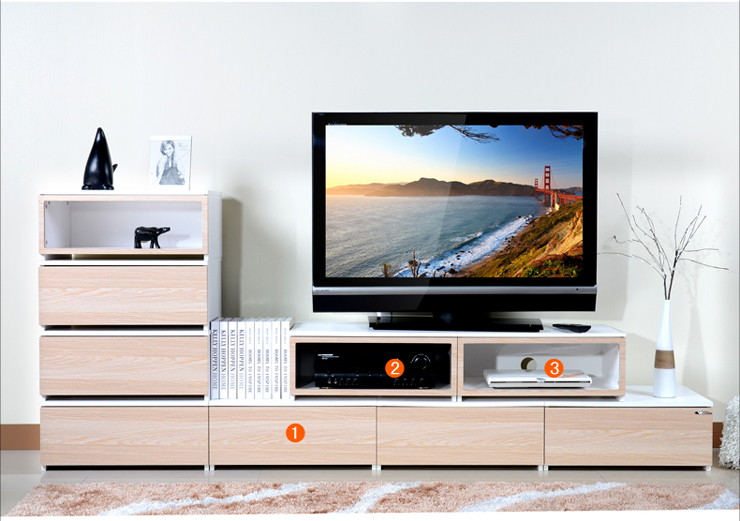 澳洲杰高家具2.4米电视柜 茶几 组合套装现代简