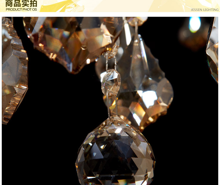 金盛马复式楼梯长 奢华三层酒店大厅 欧式干邑色别墅大 客厅水晶吊灯259-28 28头吊灯送灯泡