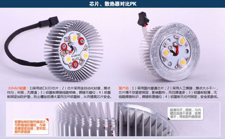 钜豪一体化led大功率天花射灯节能灯背景墙led全铝6W套装31L18-6 1支