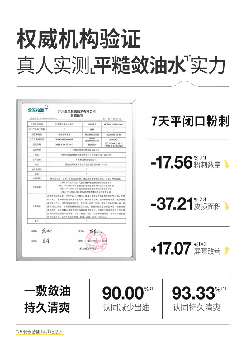 羽素毛孔收敛水去闭口控油无酸可湿敷收缩毛孔精萃爽肤水护肤补水 祛痘精华15ml+水200ml