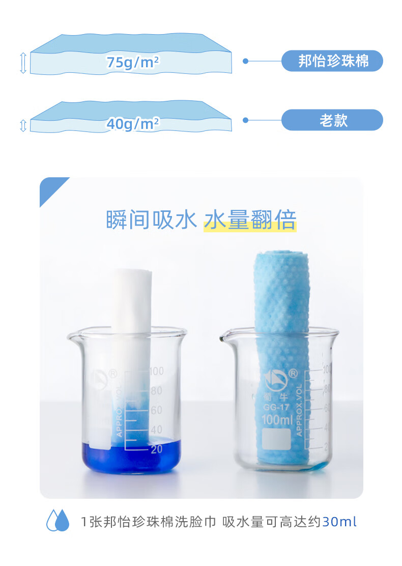 邦怡洗脸巾一次性植物纤维洁面巾加厚洁面巾 洗脸巾50抽*1包+迷你湿厕纸2包