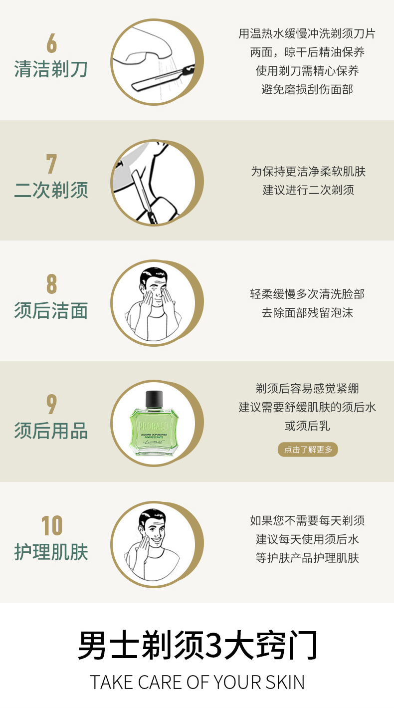 PRORASO 意大利进口剃须膏皂起泡刷工具天然鬃毛刷塑胶起泡碗 按摩起泡胡须刷