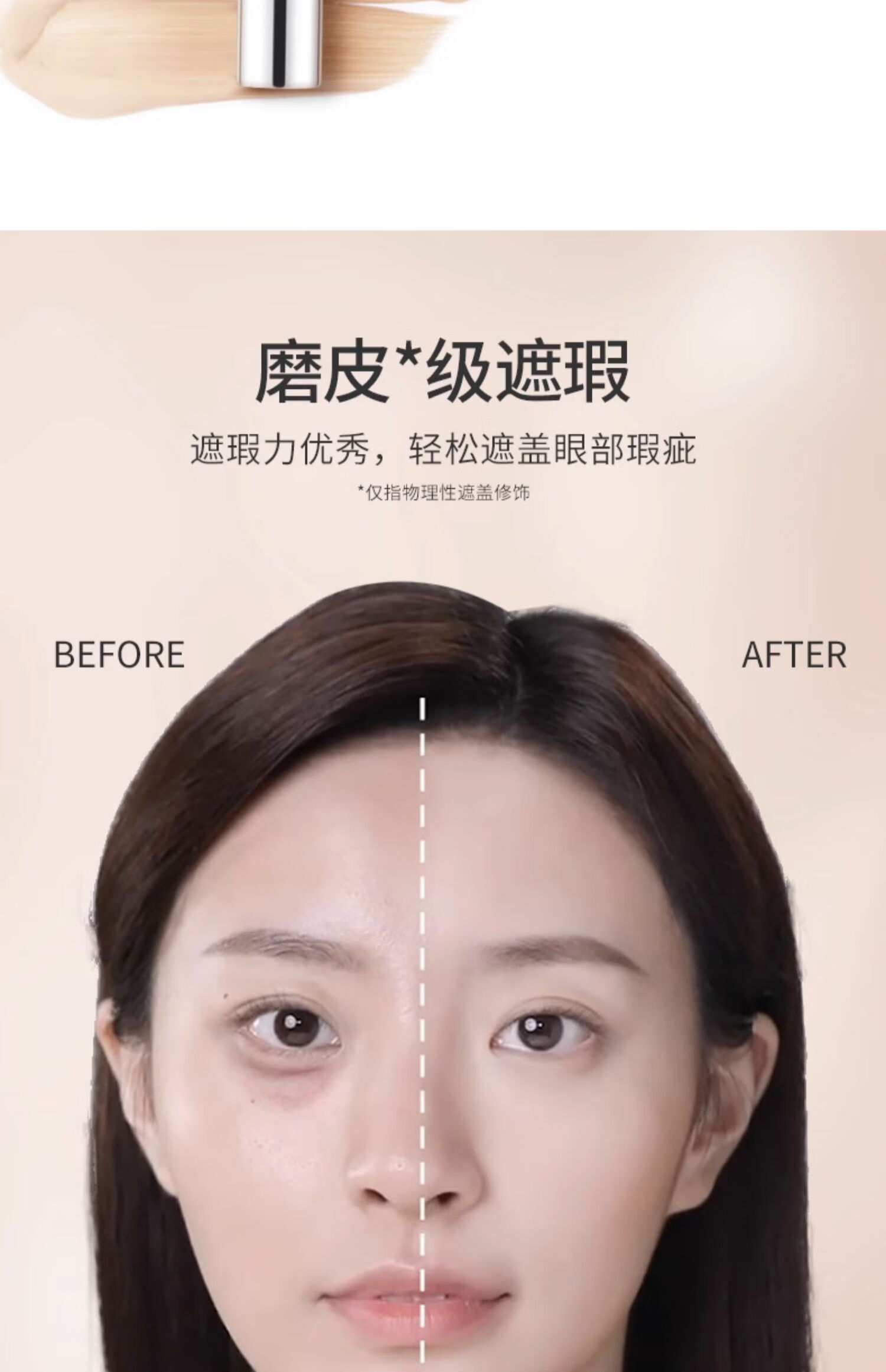 ZFC魅师双色眼袋霜 遮黑眼圈均匀眼部肤色提亮高光修容遮瑕霜20g 桔红色+米黄色