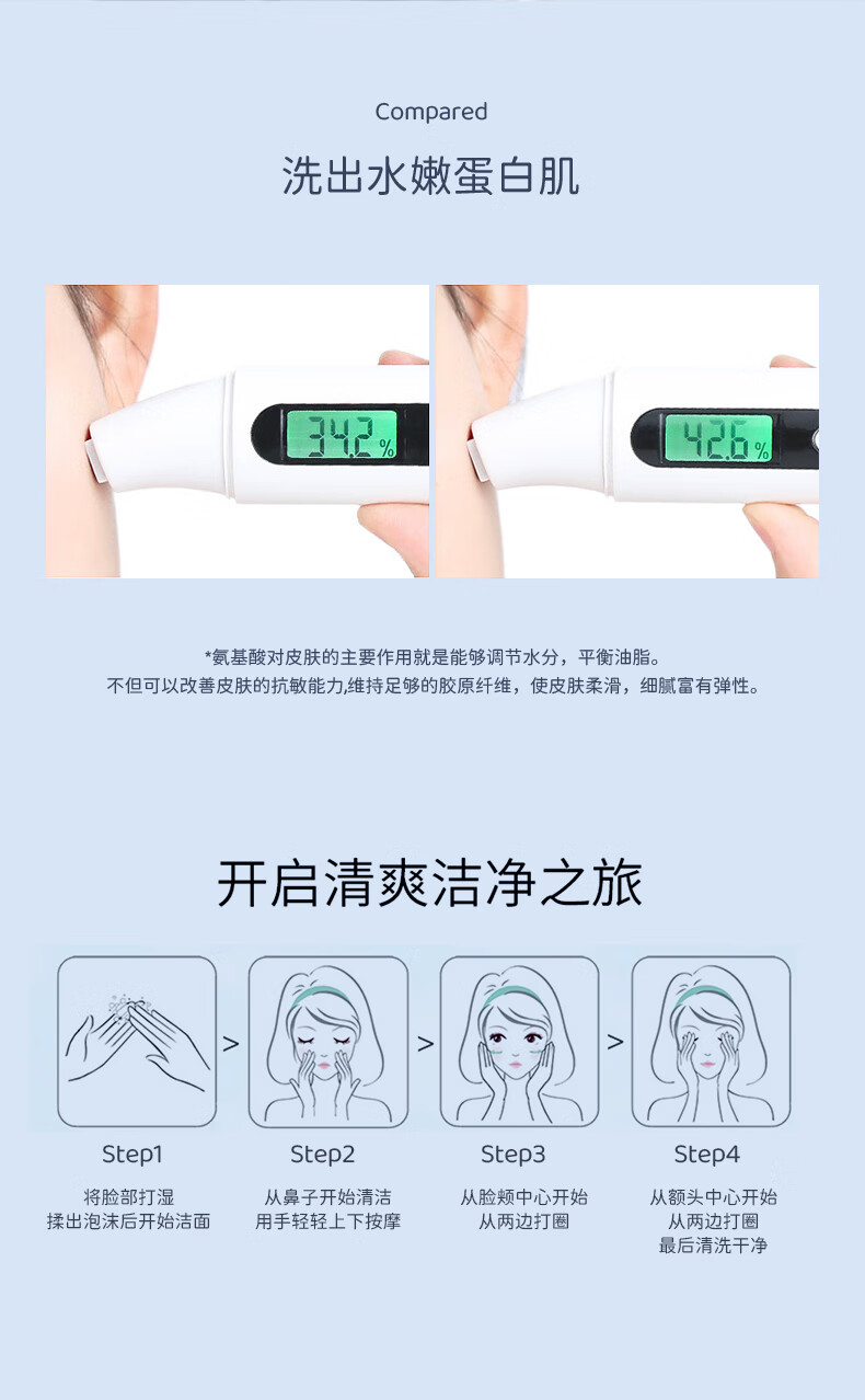 仰芙YF 洗面奶 氨基酸深层清洁水油平衡洗面洁面乳 100g*1 单支装