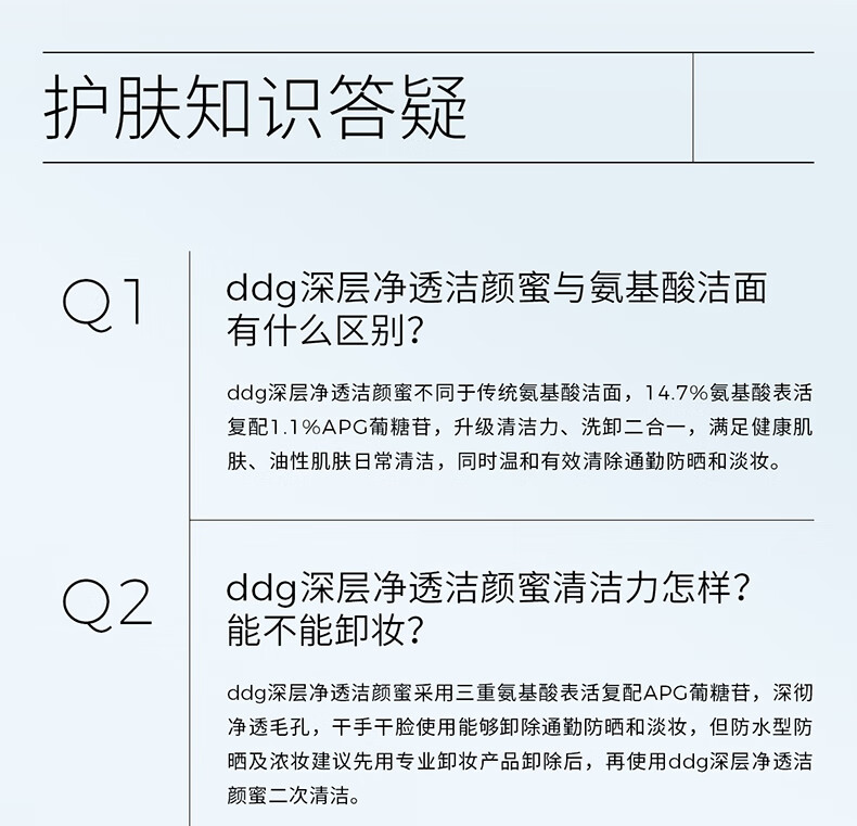 ddg 蓝胖子洁颜蜜氨基酸洗面奶女清洁毛孔控油洗卸二合一温和洁面 200ml（享B5面膜1片）