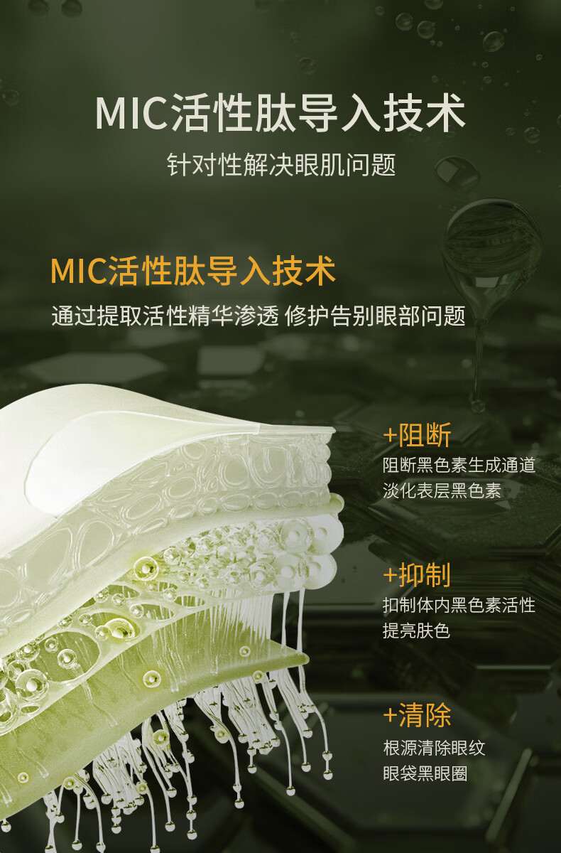 SKISGEM原装进口眼膜贴淡化细纹眼袋黑眼圈提拉紧致抗皱男女士眼贴膜 紧致抗纹眼膜贴10对装