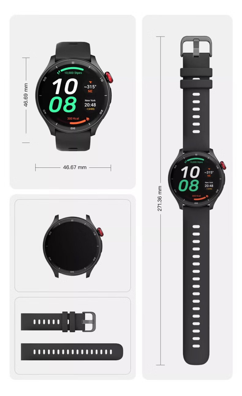 Смарт-часы KPEP R1G с GPS, измерением пульса и кислорода, AMOLED-экран 1.43", водозащита 5 АТМ, белый