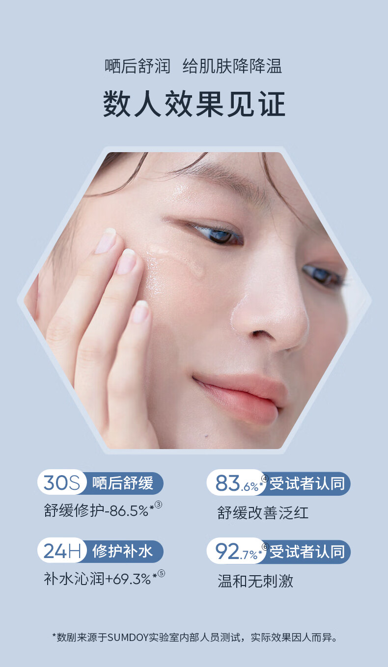 SUMDOY 日本进口晒后修复芦荟胶急救凝胶全身体皮肤屏障脸部晒黑伤修护 200g（舒缓深层修护）