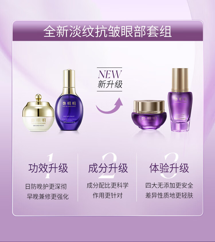 鄭明明淡纹抗皱眼部套组 眼霜淡化细纹眼精华液保湿提拉紧致护肤品套装 25g+30ml