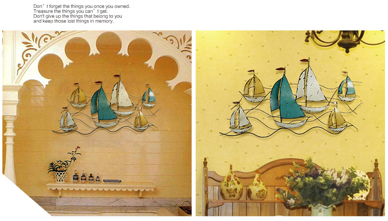 
                                        Snnei室内 立体墙贴电视沙发背景墙挂饰装饰画墙饰装饰品挂件 客厅墙面挂饰创意铁艺壁饰 晨曦扬帆A款                