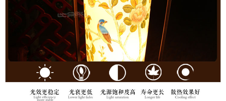 比月现代中式落地灯客厅卧室书房灯具创意布艺立式实木装饰落地灯3103 白色 34