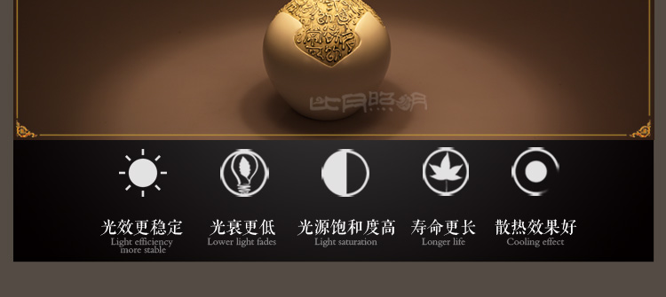 比月照明 现代中式卧室床头书桌角几创意礼品温馨景德镇陶瓷护眼灯学生台灯3568