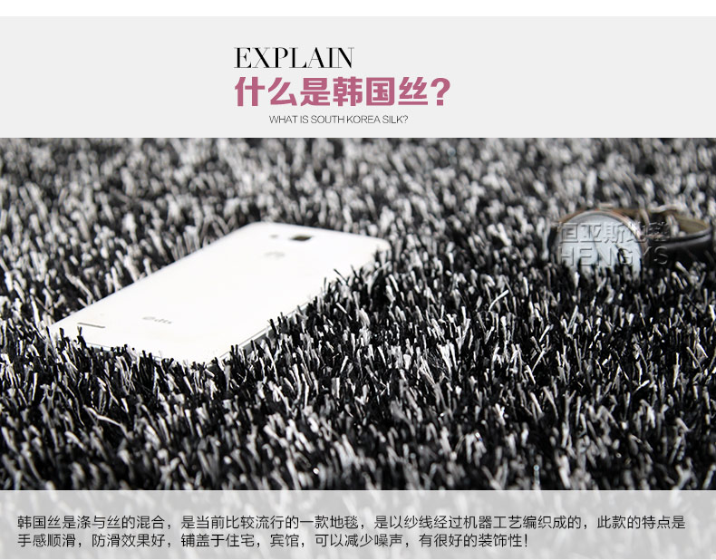 恒亚斯地毯 客厅地毯茶几卧室地毯韩国丝定制满铺床边布艺地毯 深咖啡(加亮丝) 200*300cm