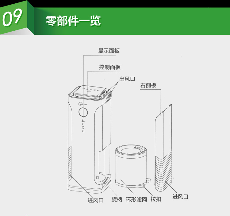 美的（Midea） KJ40FE-NI 立体风  全净化  空气净化器