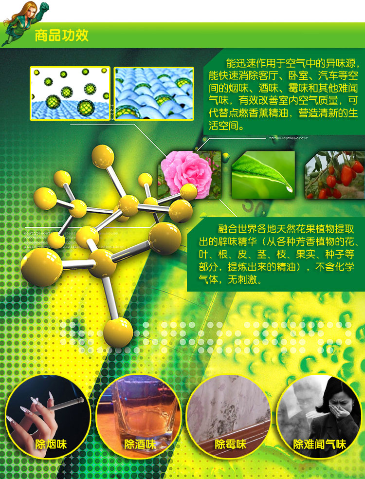 
                                        
                                                            绿驰 听花语空气净化剂 室内汽车卫生间植物精华去除异味除臭喷雾 非空气清新剂 茉莉香230ml                