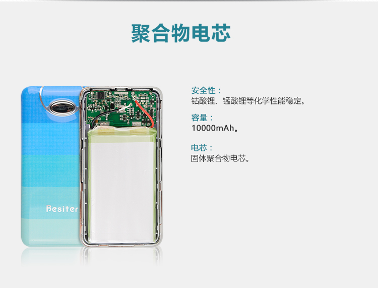 倍斯特 10000毫安 移动电源/充电宝 聚合物 双USB输出 0127卡布琪 白色