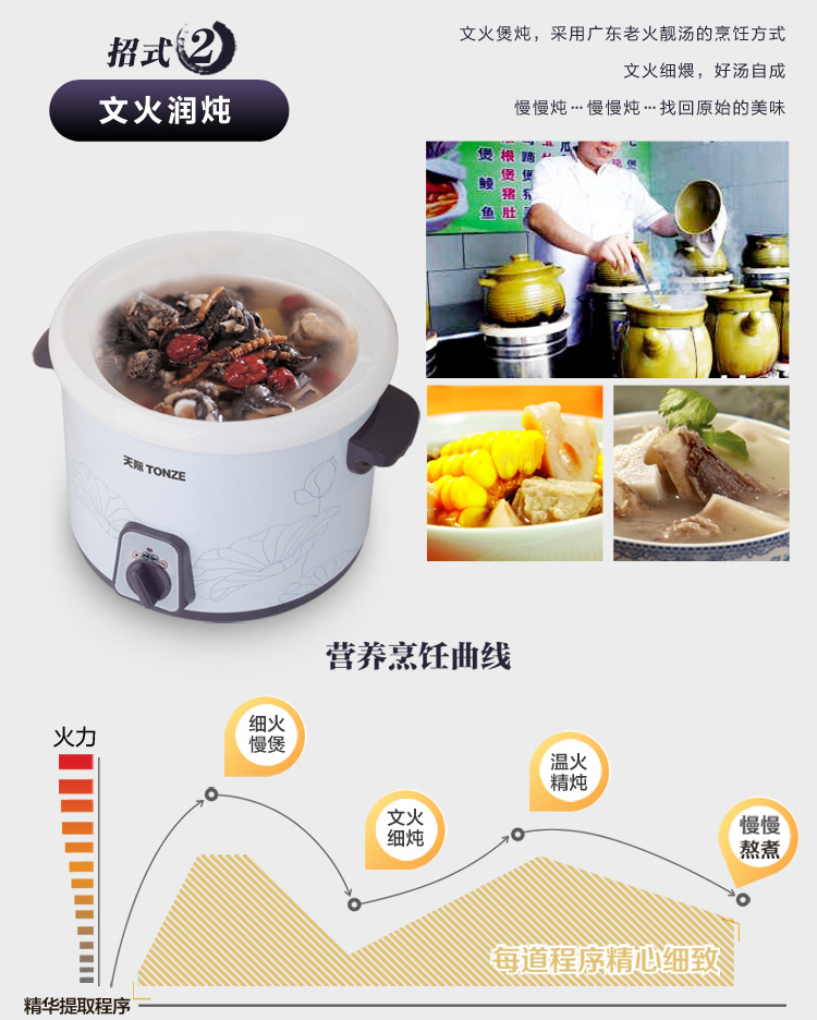
                                        天际(TONZE)DDG-W310N电炖锅煲汤锅1L                