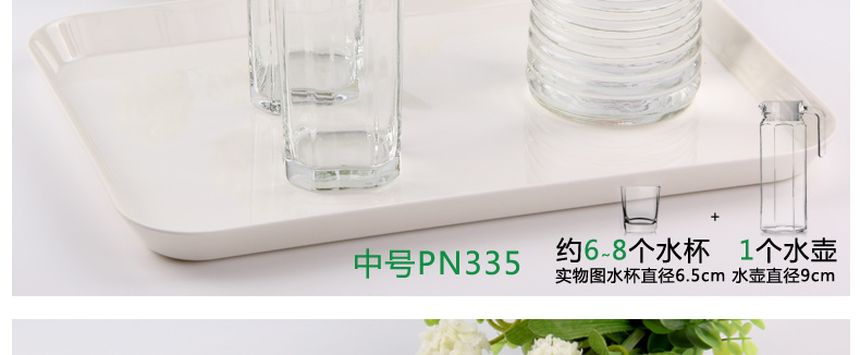 
                                                            KORDCO 大可餐具密胺托盘酒店托盘茶盘家用放水杯托盘长方形蛋糕面包盘仿瓷白色托盘餐盘 大中小三件套                