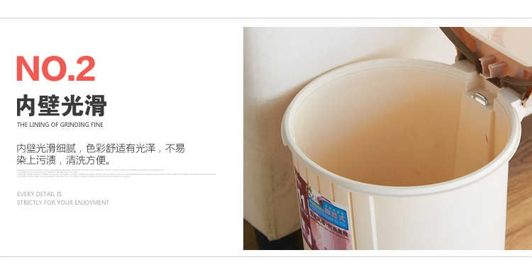 
                                        
                                                            顺美 垃圾桶干湿分类8L欧式圆形双开盖手按脚踏弹盖卫生桶SM-2609                