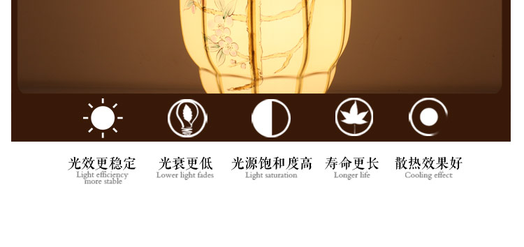 
                                        比月台灯卧室 床头灯饰中式手绘复古典蚕丝装饰照明灯书房护眼灯学生台灯3005 浅蓝色 5XL                