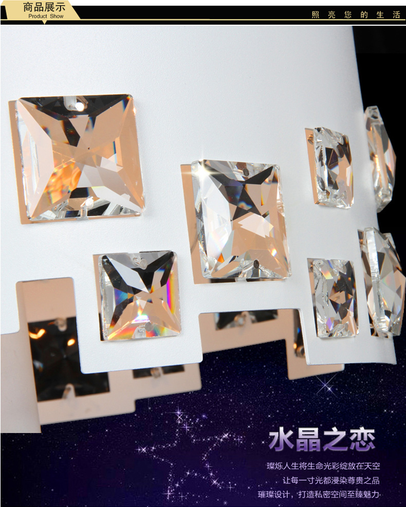 洲明翰源水晶台灯现代卧室台灯水晶装饰台灯客厅卧室灯具灯饰UHSJ209 UHSJ209不带光源