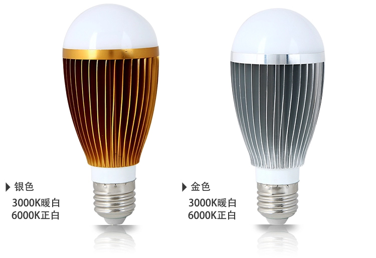 纳新LED球泡灯节能灯泡光源  银色/正白/7W   NX300603