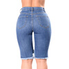 Summer Fashion Womens Denim Pants Ripped Hole Jeans Stretch Knee Length Jeans Sexy Torn Femme Skinny Body Jeans summer women knee length jeans street style big hole ripped jeans slim stretch women denim pants high quality