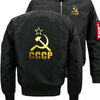 Уникальный CCCP России СССР Советский Союз Bomber Полет Полет куртка Зимняя сгущать Теплый ZippeR Пуловеры Аниме Повседневный Coat