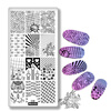 Rose flower leaf Rectangle Nail Stamping Plates Template line grid fist Design Manicure Nail Art Image Plate makartt portable nail drill charging grinding manicure pedicure tools kit set nail art equipment us plug e0856