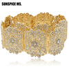 Роскошные женские золотые цвета Rhinestone Belly Chains Belt Crystal-Studded Wide Waist Chain Регулируемые длинные римские свадебн