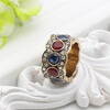 Мода Double Color Crystal Antique Турецкие кольца Волна Линия Ретро Золотая пластина Кольцо Римский суд Роскошные ювелирные издели