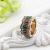 Мода Double Color Crystal Antique Турецкие кольца Волна Линия Ретро Золотая пластина Кольцо Римский суд Роскошные ювелирные издели
