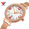 NIBOSI Женские часы Мода Lady Watch Роскошный бренд кварцевые наручные часы Золотой водонепроницаемый хрусталь платье сетки ремешок Relogio Feminino