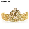 Новый Прибытие Золотой цветок Свадебные короны Rhinestone Tiaras Женщины Свадебные аксессуары для волос Аксессуары красоты Queen S аксессуары для20игровых приставок