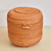 Ручной Rattan Woven Пуэр чай торт Коробка для хранения канистр Кухни Контейнер для семи 357g Pu'er тортов для кухни