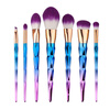 MyMei 7PC/Set Purple Cosmetic Makeup Brush Cosmetic Eyebrow Foundation Powder Brush 15 types 1pcs mermaid fish shape foundation brush makeup powder foundation blush contour brush cosmetic bb cream make up brushes