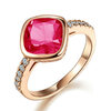 Yoursfs @ Gorgerous Square Big Red Crystal Rings для женщин 18 K Розовое золото Позолоченные кольца Rhinestone 3 цвета Лучшие ювелирные изделия моды Siz