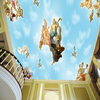 Большой пользовательский европейский стиль Angel Ceiling Mural Обои Гостиная Гостиная Ресторан Роскошный декор Потолочные фрески Обои европейский стиль vintage city building photo mural обои ресторан кафе клубы гостиная домашний декор интерьер обои roll