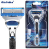 Giulietta Men Razor Blade Holder Tool Post a High Quality Face Care Shaving Razor Blade 5 Layer GF1608 kemei usb men close shaver rechargeable reciprocating blade electric razor shaving face care cleaning beard removal tool travel