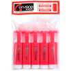 Genvana G-0520 Flat Highlighter - Red 5 Pack
