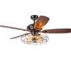 Baycheer HL451747 Industrial Fan Semi Flush Ceiling Light in Rustic Style
