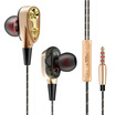 Double Unit Drive In Ear earphone Bass Subwoofer Stereo Earphones With Microphone Sport Running earbuds For Phone Xiaomi