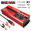 Inversor De Corriente 1000 W  2000 W 4 Tomacorrientes De CA Y 4 Puertos De Carga USB Inversor De CC A CA Convertidor De Automóvil De 12 V A 220 V Inve