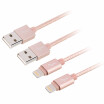 Cable IPhone 2Pack 2x 1M  33FT Sincronización Trenzada De Nylon Y Cables USB De Carga Cable Cargador Para IPhone IPad IPod - Oro Rosa