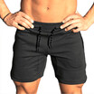 Mens Fashion Casual Solid Color Beach Quick Dry Breathable Strappy Pocket Shorts