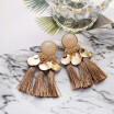 Bohemian style earrings&earrings with overstated alloy resin tassels